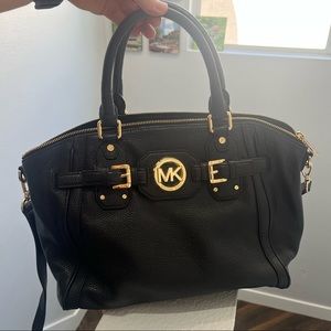 Black and gold shoulder bag